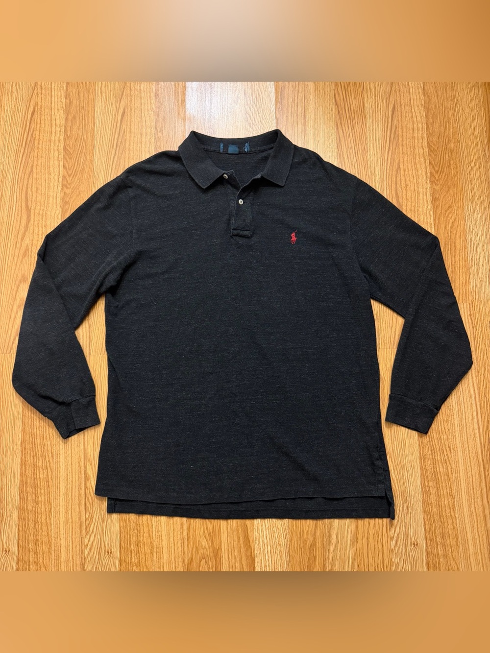 Ralph Lauren Men’s Black Long-Sleeve Polo with Red Pony